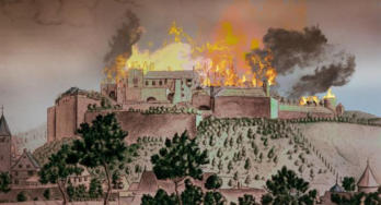 Schloss Dillenburg brennt
